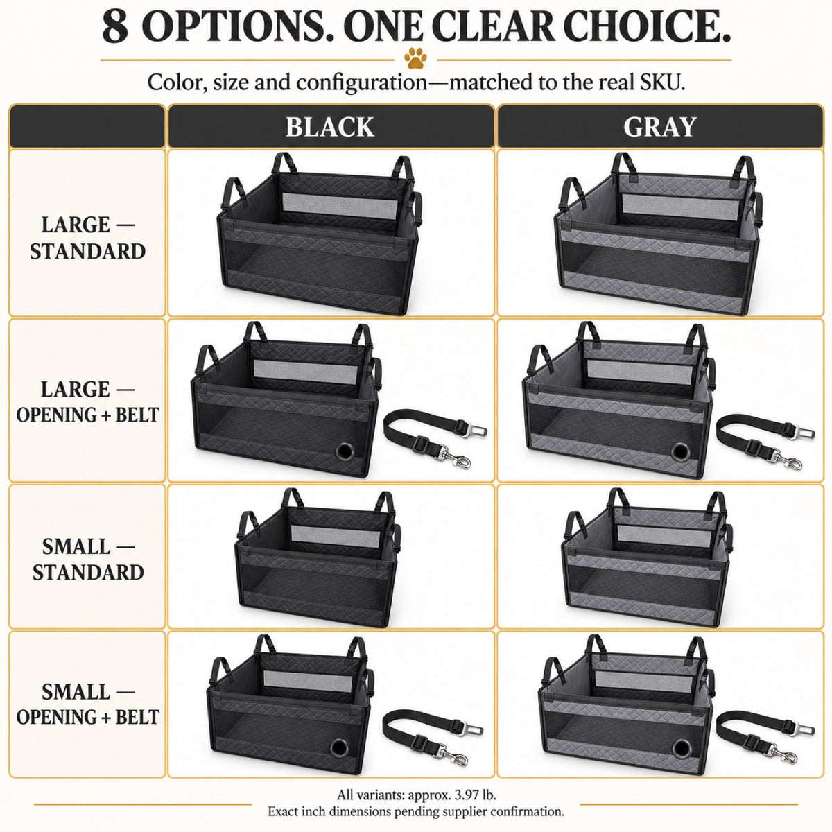 Hard-Bottom Rear Seat Pet Enclosure, 2 Colors, 2 Sizes & 2 Packages, By GAVPEPY image 7 - 6.jpg