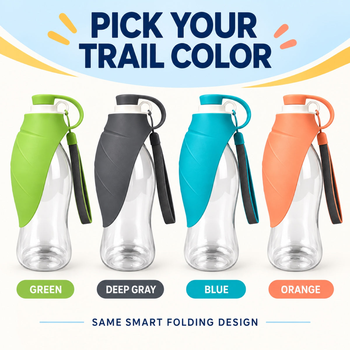 Foldable Silicone Pet Water Bottle, 580 mL, 4 Colors, By GAVPEPY image 7 - 6.jpg