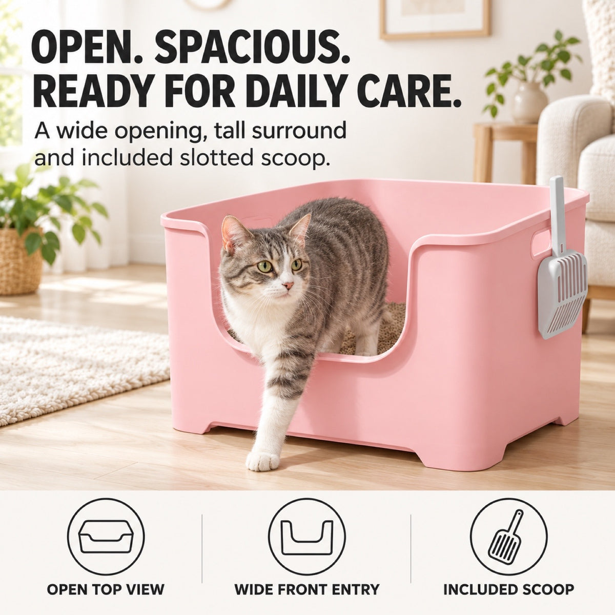 GAVPEPY Extra Large Open Cat Litter Box, 5 Options image 7 - 6.jpg