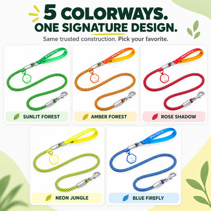Patterned Rope Dog Leash with ID Tag, 5 Colors and 4 Sizes, By GAVPEPY image 7 - 6.jpg