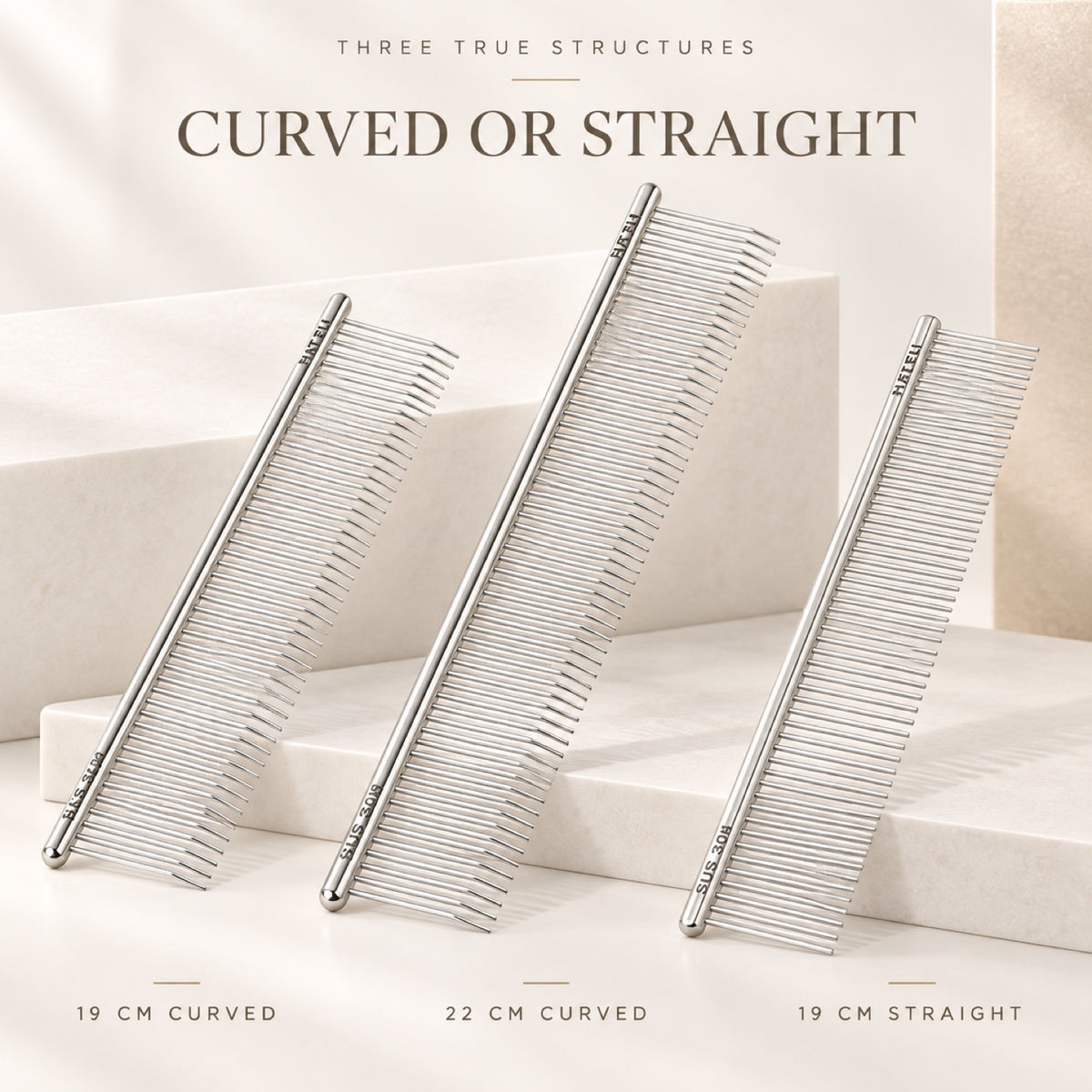 304 Stainless Steel Pet Grooming Comb, 3 Styles, By GAVPEPY image 7 - 6.jpg