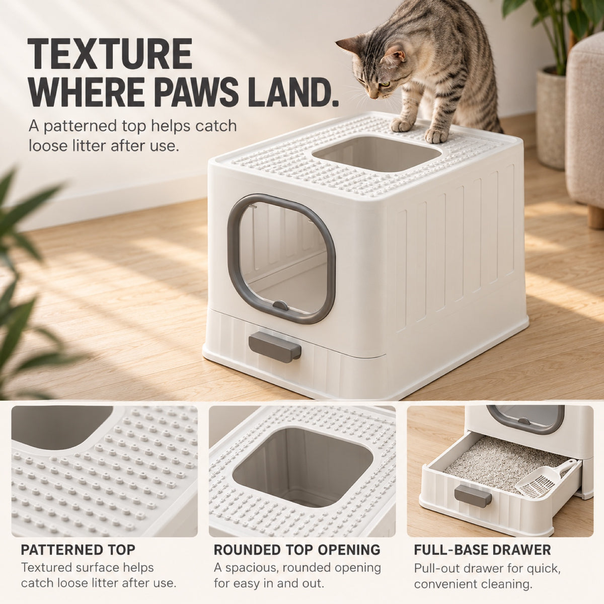 GAVPEPY Foldable Enclosed Cat Litter Box, 4 Options image 7 - 6.jpg
