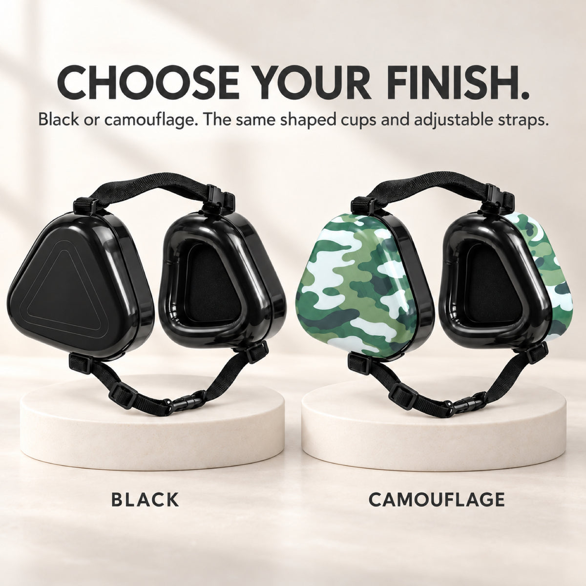 GAVPEPY Adjustable Hard-Shell Dog Ear Muffs, Black or Camouflage color options with an adjustable strap fit, for covering a dog’s ears during supervised exposure to noisy surroundings, grooming, travel and outdoor events image 7 - 6.jpg