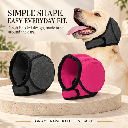 GAVPEPY Neoprene Dog Ear Cover Hood, Gray or Rose Red in S, M and L, for covering the ears during supervised baths and grooming routines, home wash stations, grooming appointments and routine pet care image 7 - 6.jpg