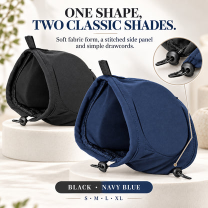 GAVPEPY Fleece-Style Dog Ear Cover Hood, Black or Navy Blue in S, M, L and XL, for covering the ears during supervised windy or noisy routines, home, grooming visits, travel and cooler outdoor outings image 7 - 6.jpg