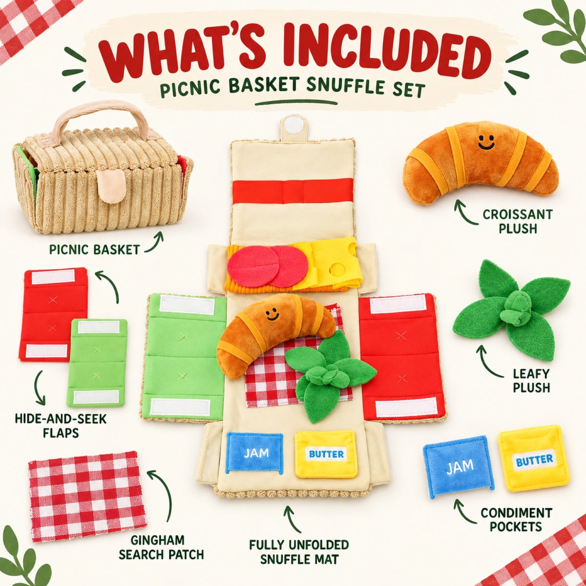 Plush Picnic Basket Hide-and-Seek Dog Toy Set, By GAVPEPY image 7 - 6.jpg