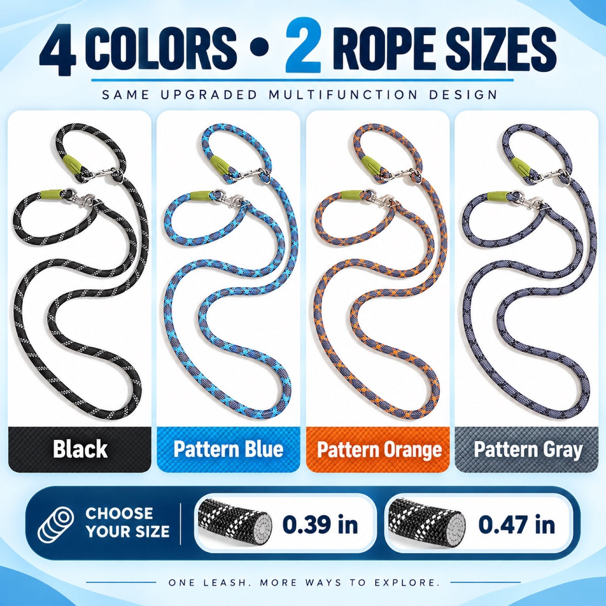 Upgraded Reflective Hands-Free Dog Leash, 4 Colors and 2 Widths, By GAVPEPY image 7 - 6.jpg