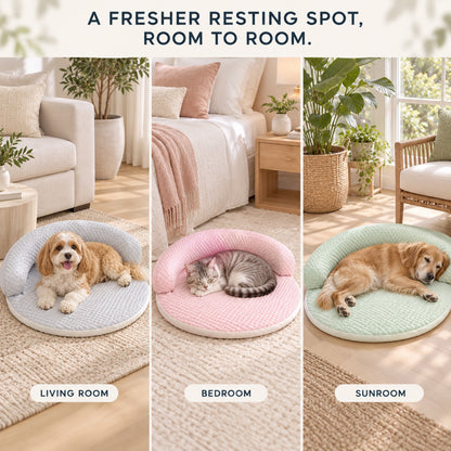 Round Cooling Pet Bed, 5 Colors & 5 Sizes, By GAVPEPY image 7 - 6.jpg