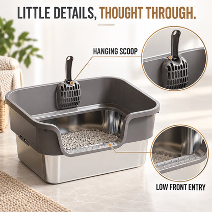 GAVPEPY Extra Large Stainless Steel Top-Entry Cat Litter Box, 18 Options image 7 - 6.jpg