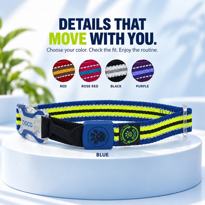 GAVPEPY Recycled webbing and braided nylon Reflective Woven Dog Collar, Sizes S, M, L, 5 color or pattern options, for neighborhood walks, park visits and daily dog wear; an adjustable neckwear option for supervised walks and everyday outings image 7 - 6.jpg