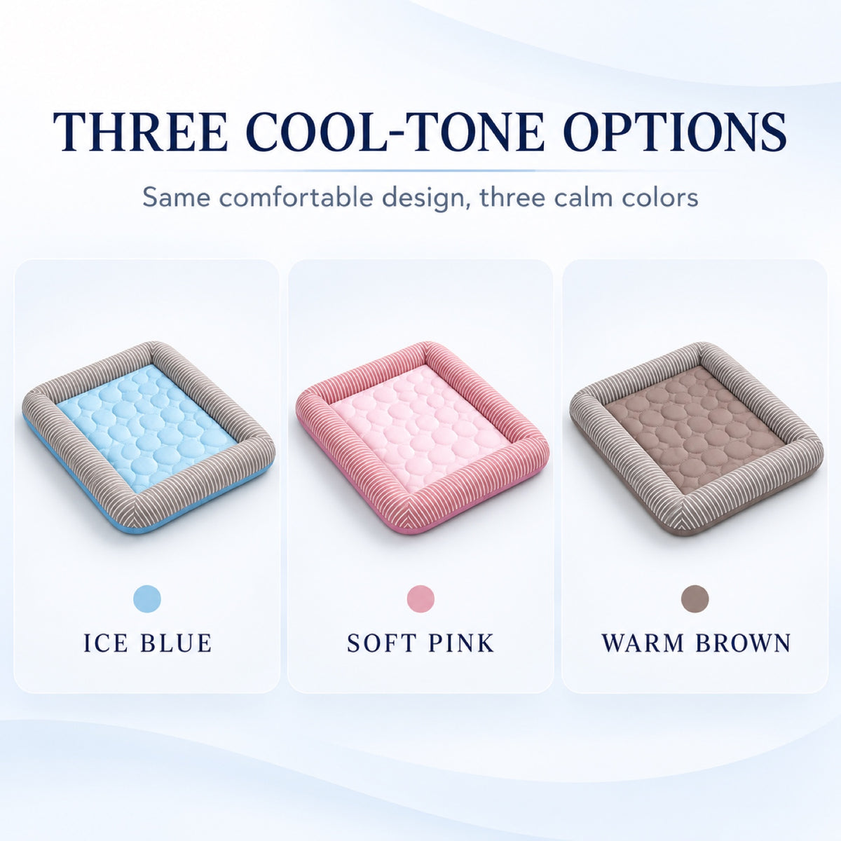 Ice Silk Stripe Cooling Pet Bed, 3 Colors & 4 Sizes, By GAVPEPY image 7 - 6.jpg