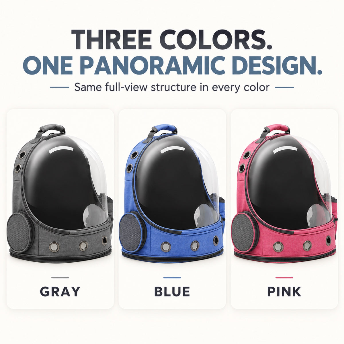Panoramic Space Capsule Pet Backpack, 3 Colors, By GAVPEPY image 7 - 6.jpg