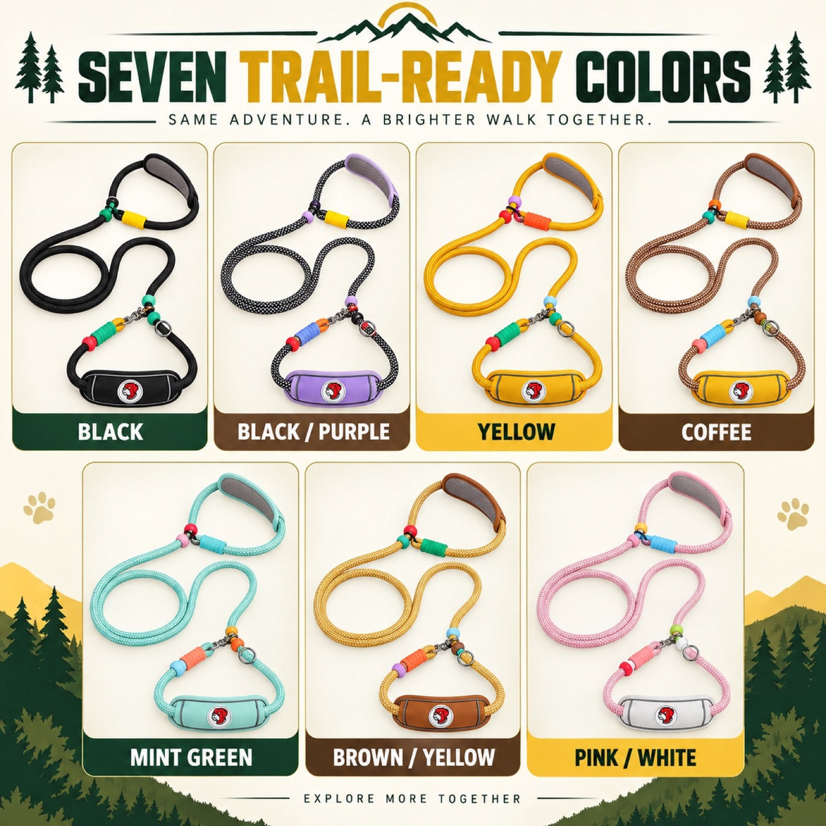 Foam-Padded Multifunction Dog Leash, 7 Colors, By GAVPEPY image 7 - 6.jpg