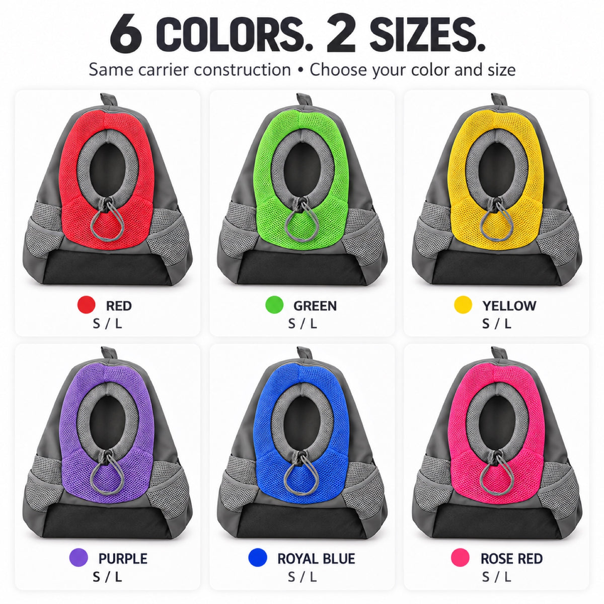 Front Pet Carrier Backpack, 2 Sizes, 6 Colors, By GAVPEPY image 7 - 6.jpg
