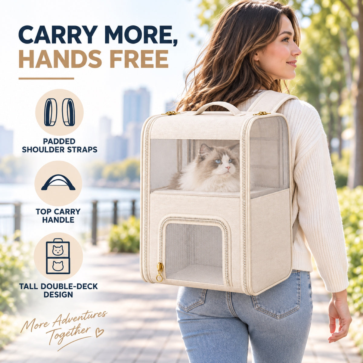 Double-Deck Pet Carrier Backpack with Removable Divider, By GAVPEPY image 7 - 6.jpg