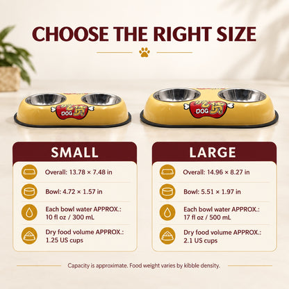 Foodie-Print Double Pet Bowl, 2 Sizes, By GAVPEPY image 7 - 6.jpg
