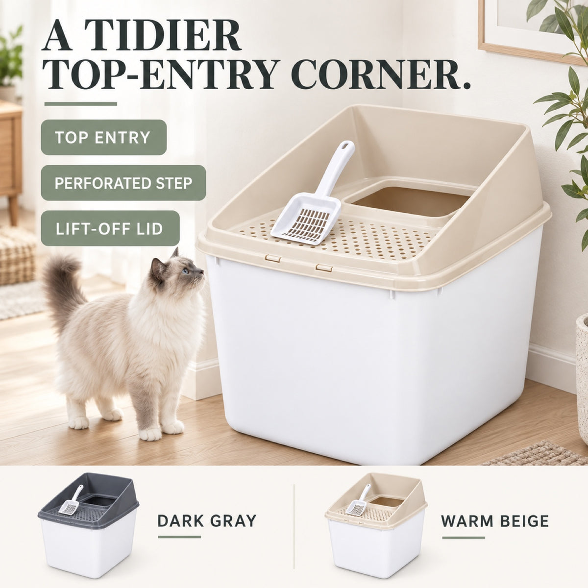 GAVPEPY Top-Entry Enclosed Cat Litter Box, 2 Options image 7 - 6.jpg