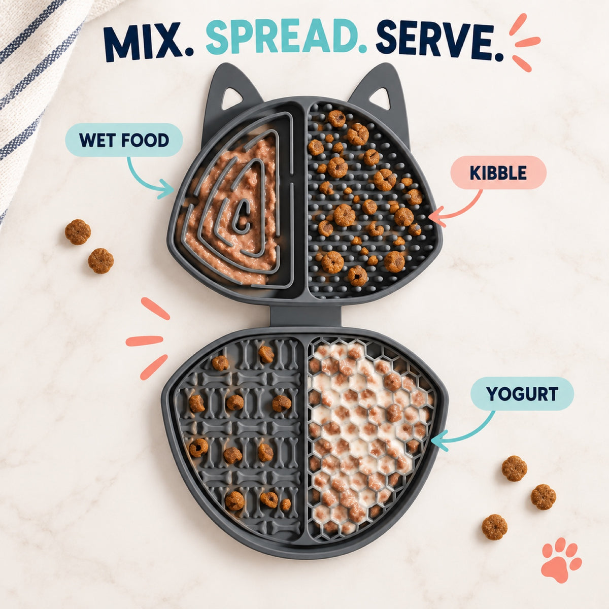 Folding Dog-Shaped Silicone Pet Lick Mat, 3 Colors, By GAVPEPY image 7 - 6.jpg