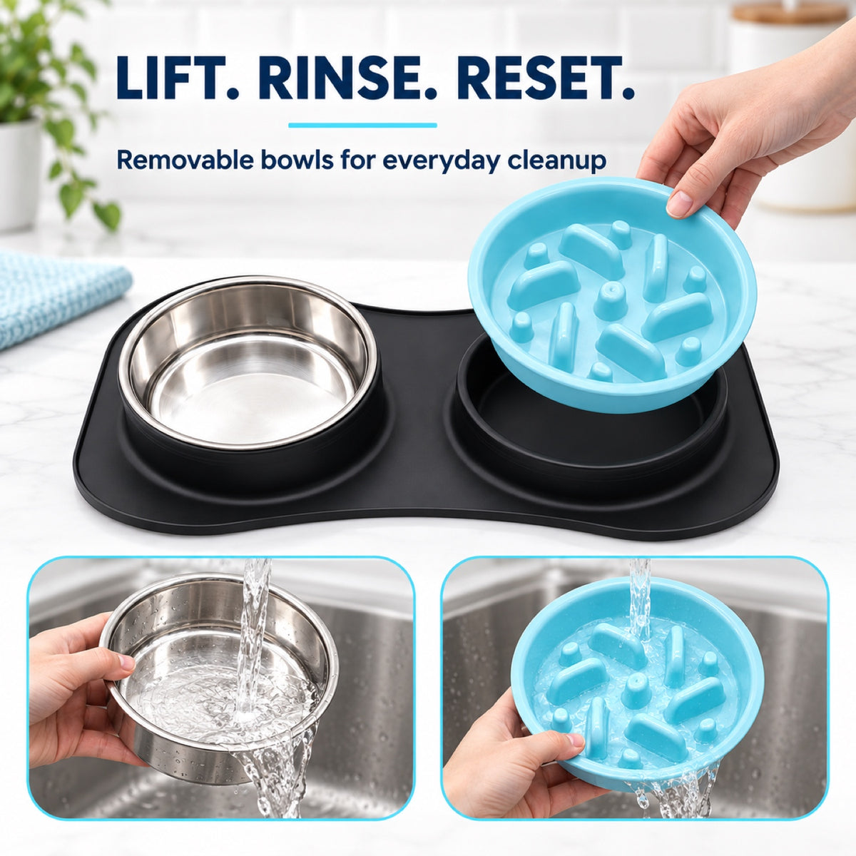 Black Food-Grade Silicone Pet Feeding Bowl, By GAVPEPY image 7 - 6.jpg