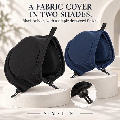 GAVPEPY Polyester Soft Dog Ear Cover Hood, Black or Blue in S, M, L and XL, for covering the ears during supervised noisy or breezy routines, home, grooming visits, travel and outdoor walks, a wraparound hood shape and top adjustment loop keep the image 7 - 6.jpg