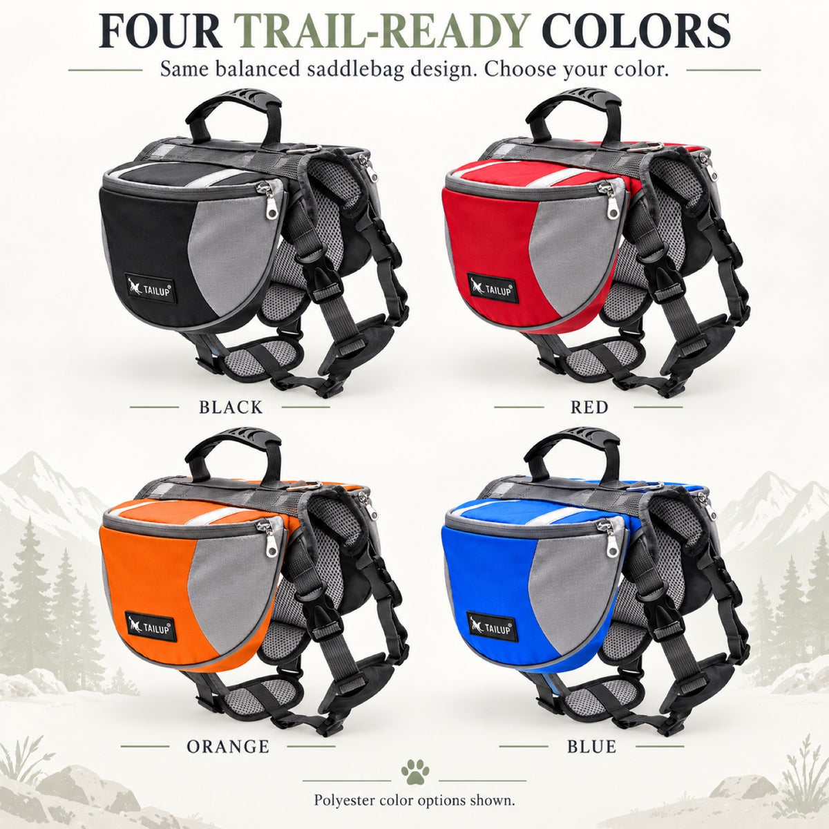 Dog Saddle Backpack, 3 Sizes and 2 Finishes, By GAVPEPY image 7 - 6.jpg