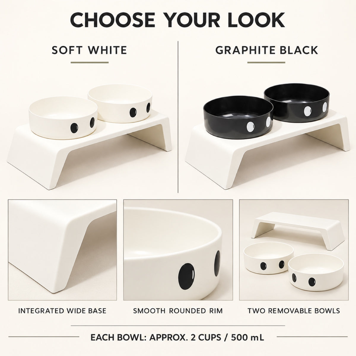 Big-Eyes Double Pet Bowl, 2 Colors, By GAVPEPY image 7 - 6.jpg