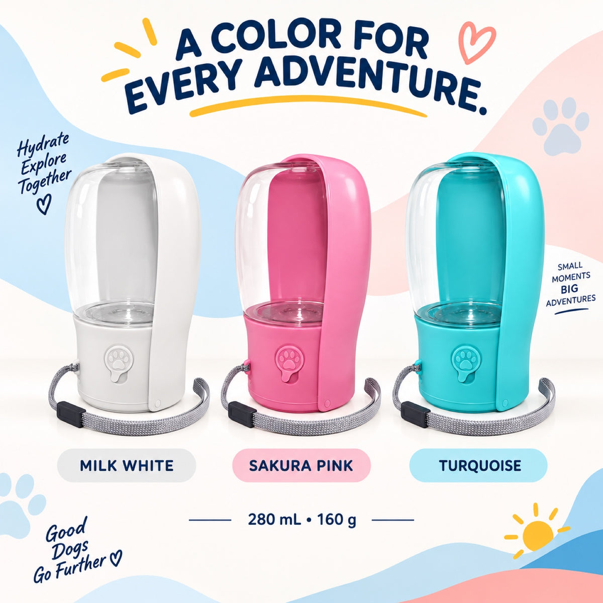 Foldable Silicone Pet Travel Water Bottle, 280 mL, 3 Colors, By GAVPEPY image 7 - 6.jpg