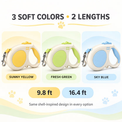 Shell-Shaped Retractable Dog Leash, 3 Colors and 2 Lengths, By GAVPEPY image 7 - 6.jpg