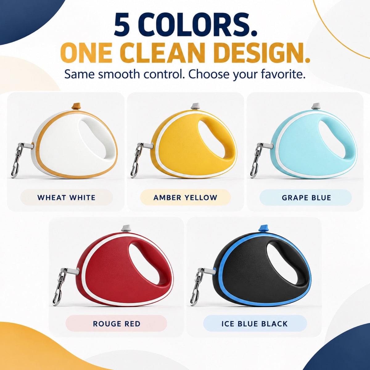 Two-Tone Retractable Dog Leash, 5 Colors, By GAVPEPY image 7 - 6.jpg