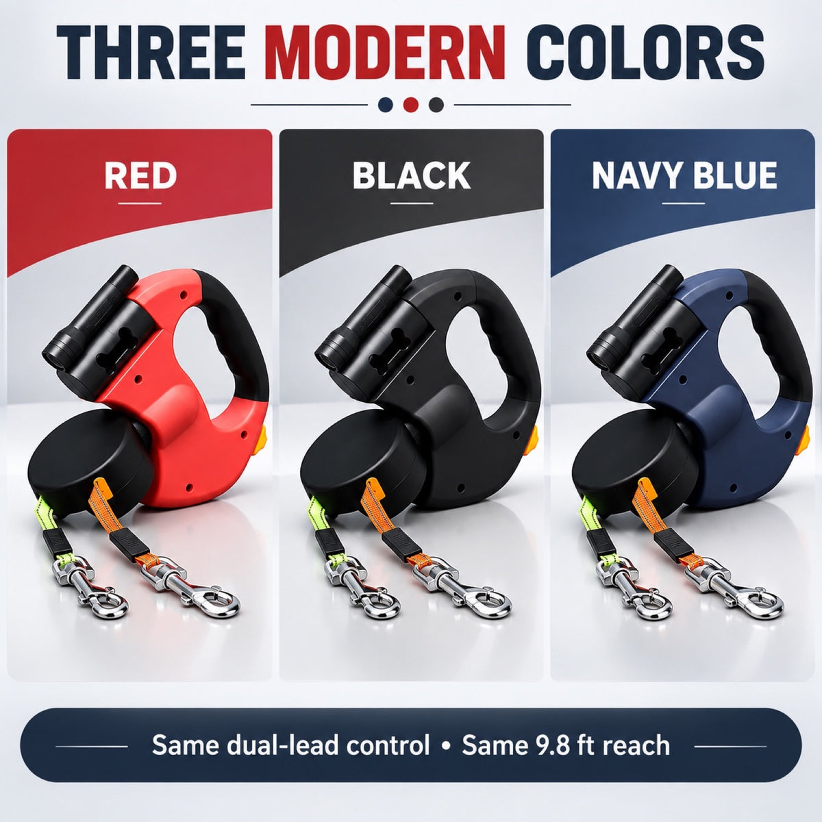Dual-Dog Retractable Dog Leash, 3 Colors, By GAVPEPY image 7 - 6.jpg