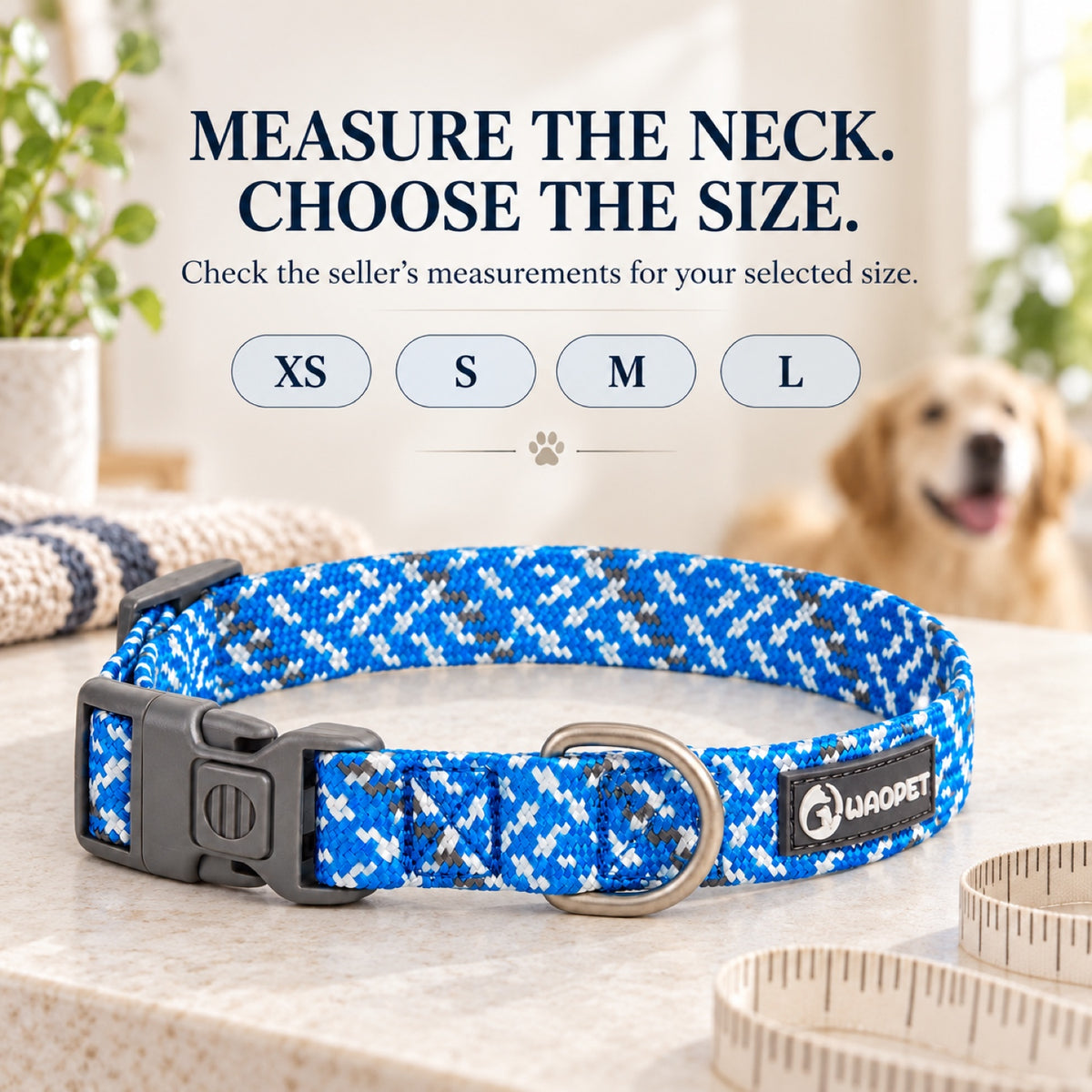 GAVPEPY Nylon Reflective Patterned Dog Collar, Sizes XS, S, M, L, 6 color or pattern options, for neighborhood walks, park visits and daily dog wear; an adjustable neckwear option for supervised walks and everyday outings image 7 - 6.jpg