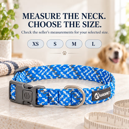 GAVPEPY Nylon Reflective Patterned Dog Collar, Sizes XS, S, M, L, 6 color or pattern options, for neighborhood walks, park visits and daily dog wear; an adjustable neckwear option for supervised walks and everyday outings image 7 - 6.jpg