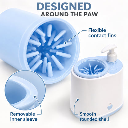 GAVPEPY Plastic Electric Paw Washer Cup, Sizes , White / Blue, White / Gray, after rainy walks, park visits and everyday outdoor trips; a reusable cup design for rinsing paws after walks and outdoor play image 6 - 6.jpg