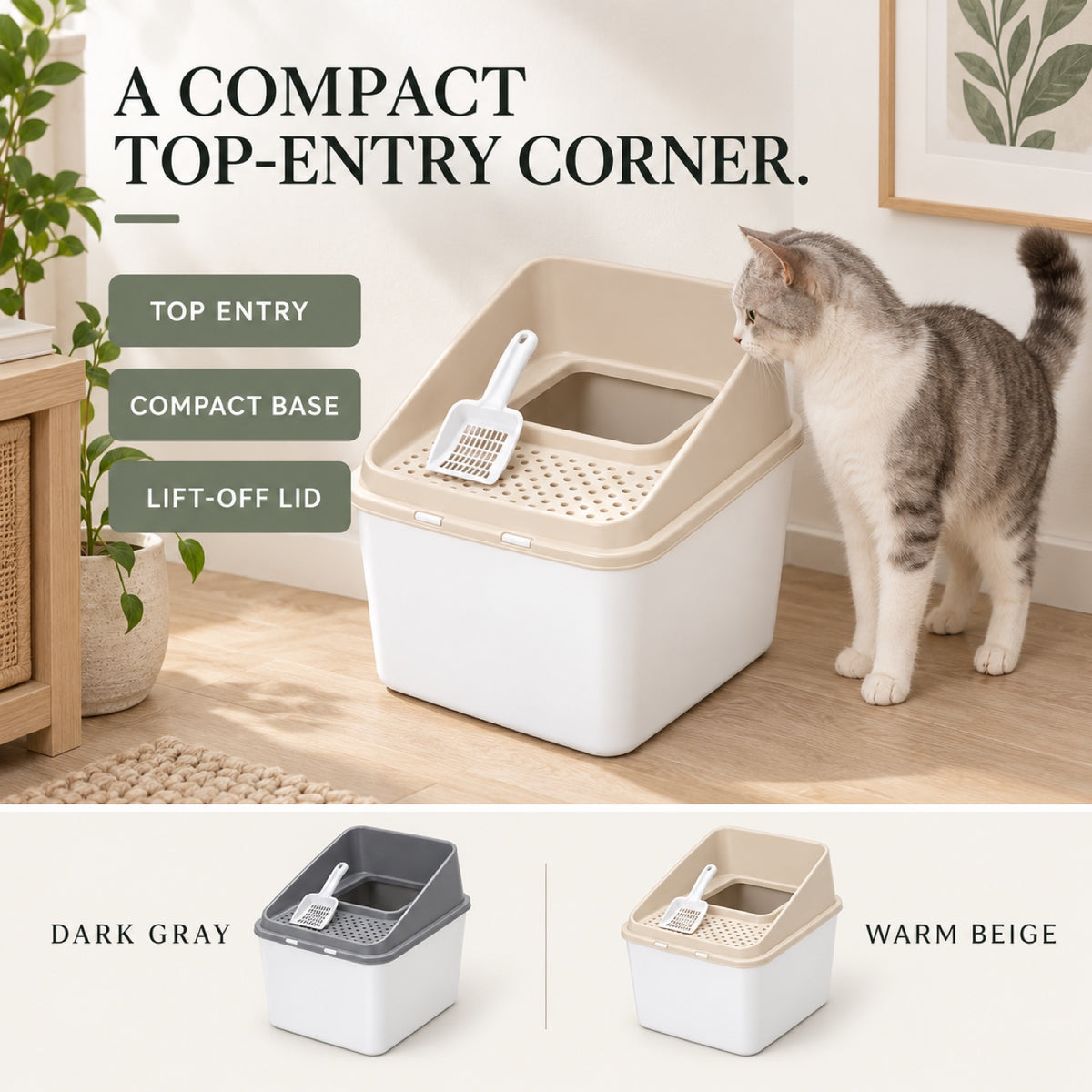 GAVPEPY Top-Entry Enclosed Cat Litter Box, 2 Options image 7 - 6.jpg