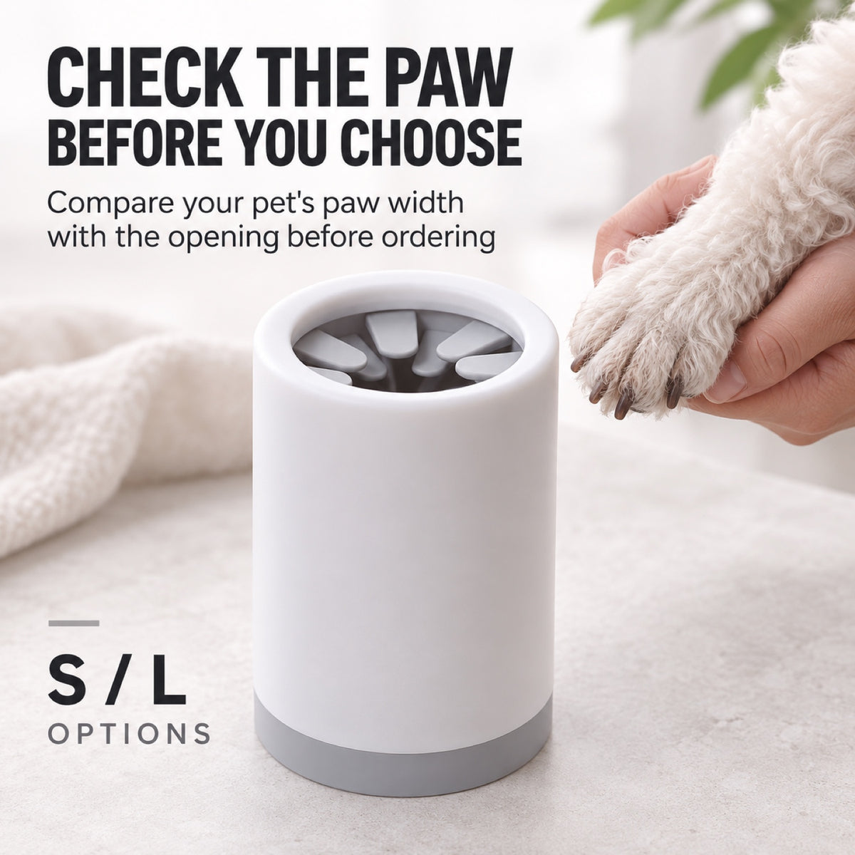 GAVPEPY PP plastic Pet Paw Cleaning Cup, Sizes S, L, Gray, Pink, Green, for cleaning paws after outdoor walks; reusable cup with the selected color and size shown in the product photos; review the selected variant photo for details image 6 - 6.jpg