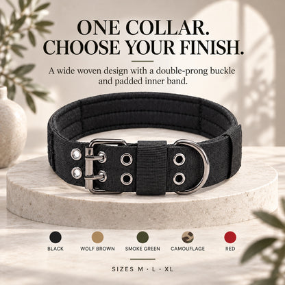 GAVPEPY Double-Layer Dog Collar, Sizes M, L, XL, 5 color or pattern options, for neighborhood walks, park visits and daily dog wear; an adjustable neckwear option for supervised walks and everyday outings image 7 - 6.jpg