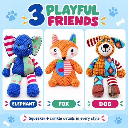 Plush Squeaky Animal Dog Toy, 3 Styles, By GAVPEPY image 7 - 6.jpg
