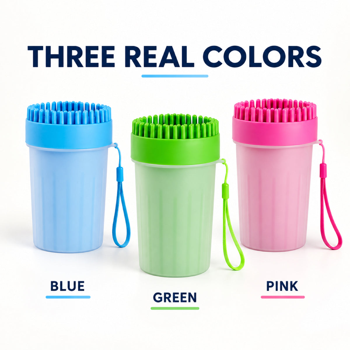 GAVPEPY TPR Silicone-Brush Paw Washer Cup, Sizes M, L, Blue, Green, Pink, after rainy walks, park visits and everyday outdoor trips; a reusable cup design for rinsing paws after walks and outdoor play image 6 - 6.jpg
