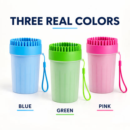 GAVPEPY TPR Silicone-Brush Paw Washer Cup, Sizes M, L, Blue, Green, Pink, after rainy walks, park visits and everyday outdoor trips; a reusable cup design for rinsing paws after walks and outdoor play image 6 - 6.jpg