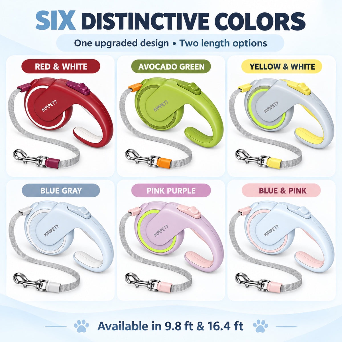 Upgraded Two-Tone Retractable Dog Leash, 6 Colors, By GAVPEPY image 7 - 6.jpg