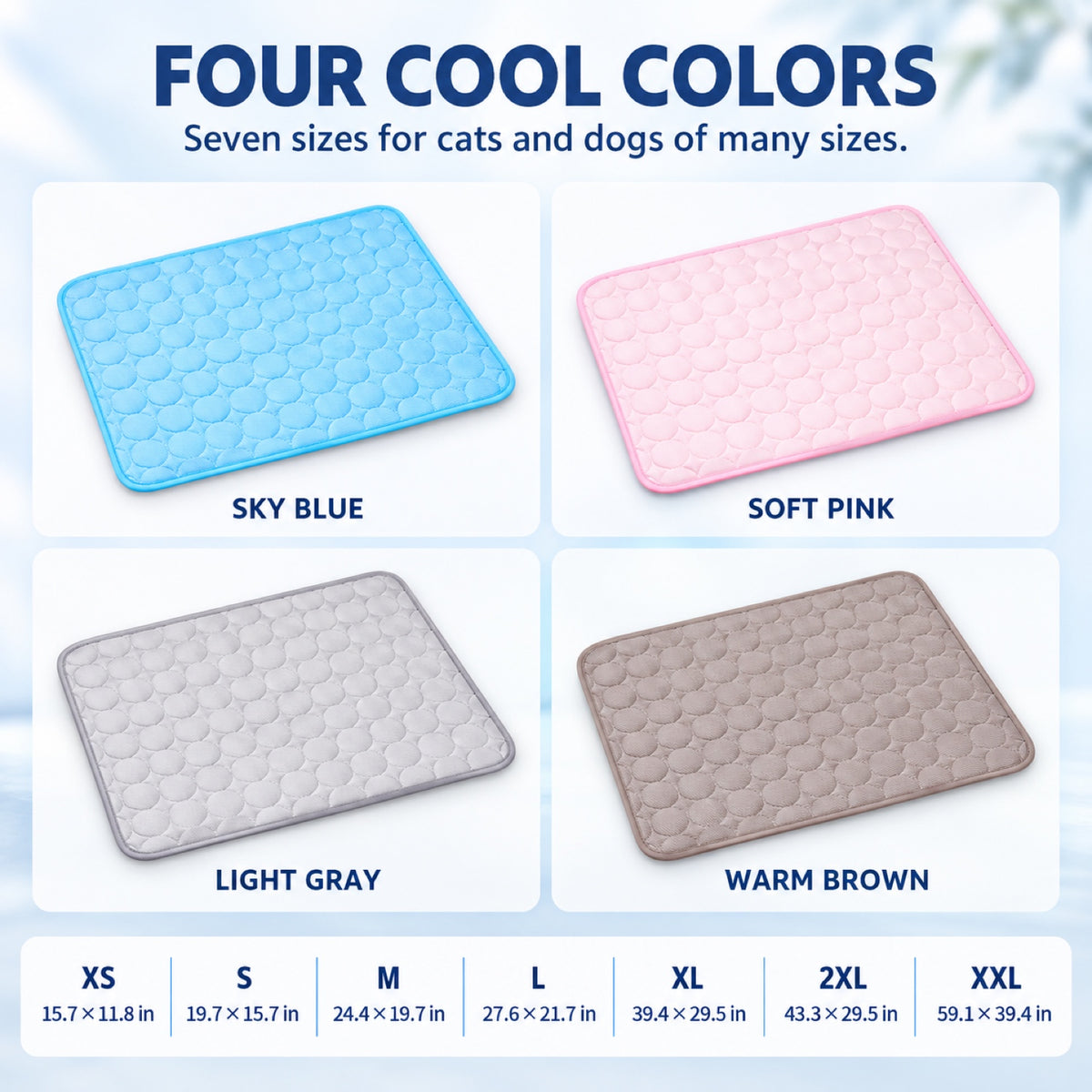 Ice Silk Cooling Pet Mat, 4 Colors & 7 Sizes, By GAVPEPY image 7 - 6.jpg