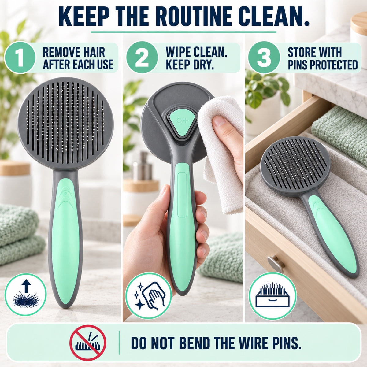 Stainless Steel Pet Slicker Brush, 3 Colors, By GAVPEPY image 7 - 6.jpg