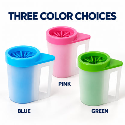 GAVPEPY PP plastic Handled Paw Washer with Towel Brush Option, Sizes M, L, Blue, Pink, Green, after rainy walks, park visits and everyday outdoor trips; a reusable cup design for rinsing paws after walks and outdoor play image 6 - 6.jpg