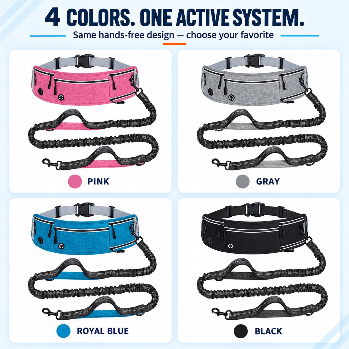 Hands-Free Running Dog Leash with Waist Pack, 4 Colors, By GAVPEPY image 7 - 6.jpg