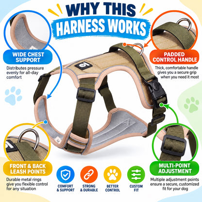 Padded No-Pull Dog Harness With Handle, 4 Colors and 4 Sizes, By GAVPEPY image 7 - 6.jpg