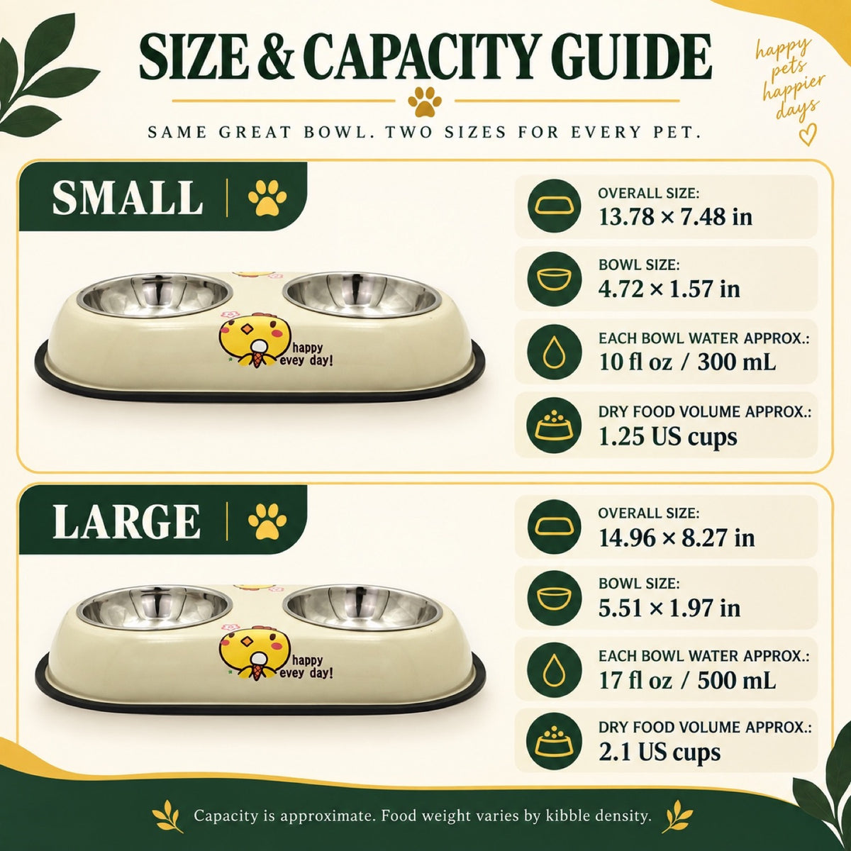 Chicken-Print Double Pet Bowl, 2 Sizes, By GAVPEPY image 7 - 6.jpg