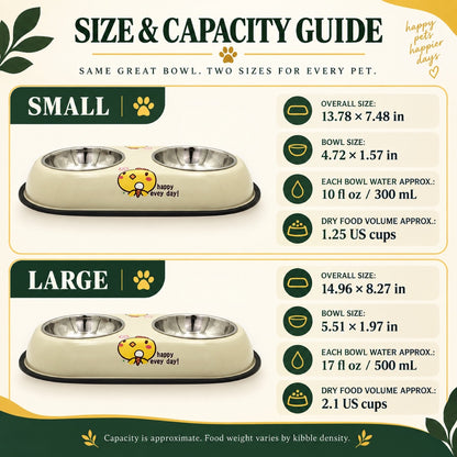 Chicken-Print Double Pet Bowl, 2 Sizes, By GAVPEPY image 7 - 6.jpg