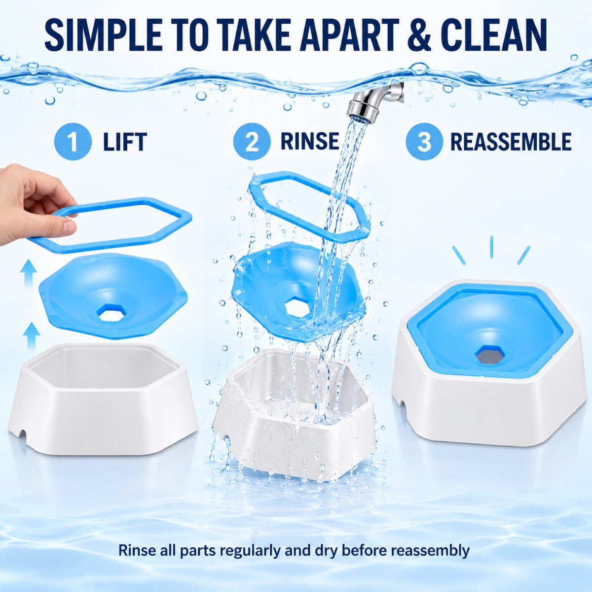 Floating Splash-Control Pet Water Bowl, 4 Colors, By GAVPEPY image 7 - 6.jpg