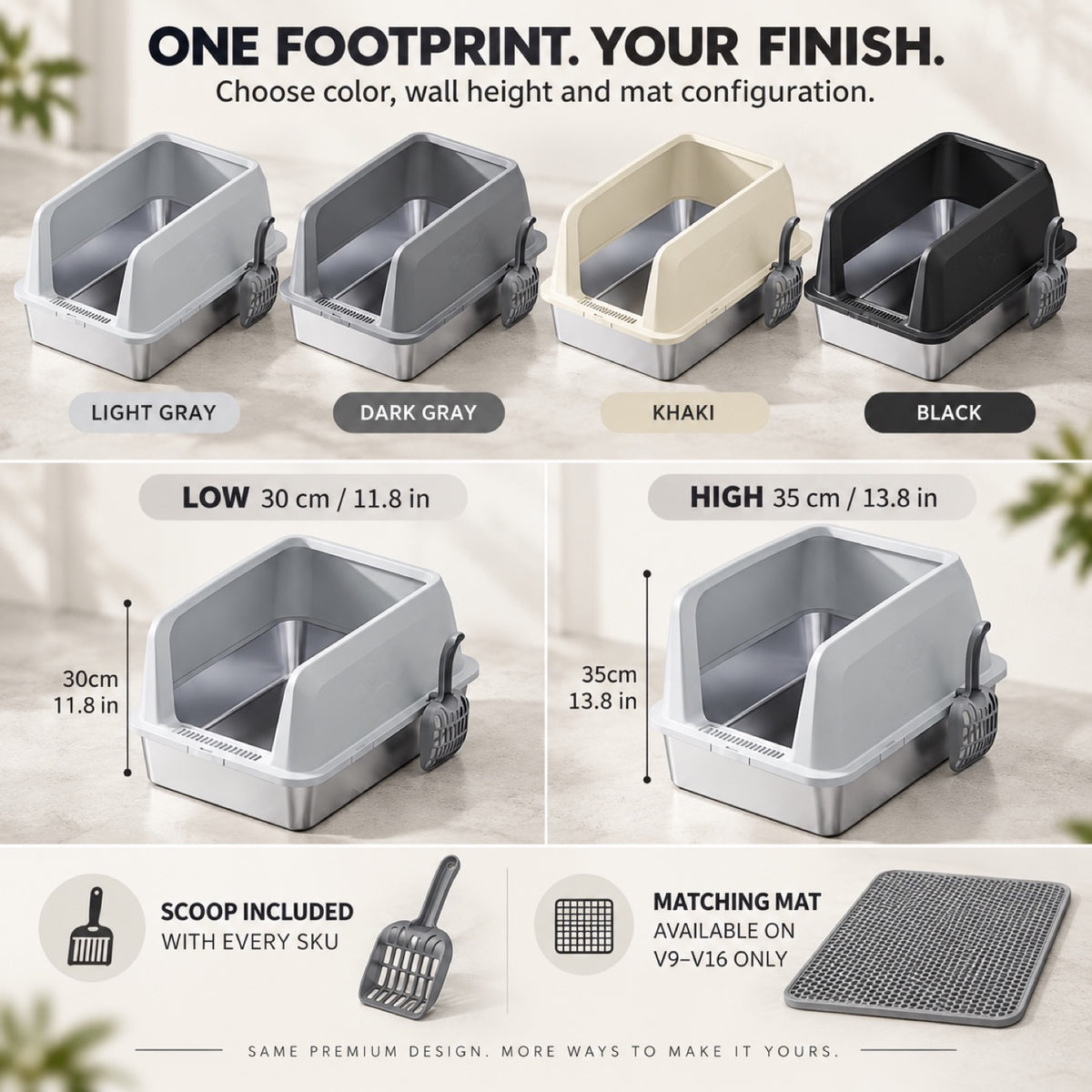 GAVPEPY Extra Large Stainless Steel Top-Entry High-Sided Cat Litter Box, 16 Options image 7 - 6.jpg