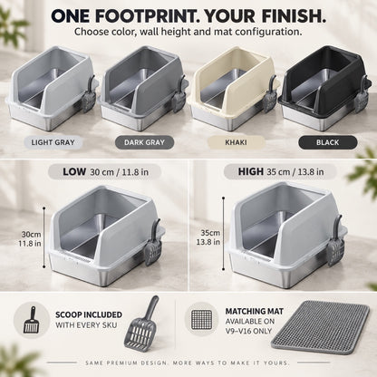 GAVPEPY Extra Large Stainless Steel Top-Entry High-Sided Cat Litter Box, 16 Options image 7 - 6.jpg